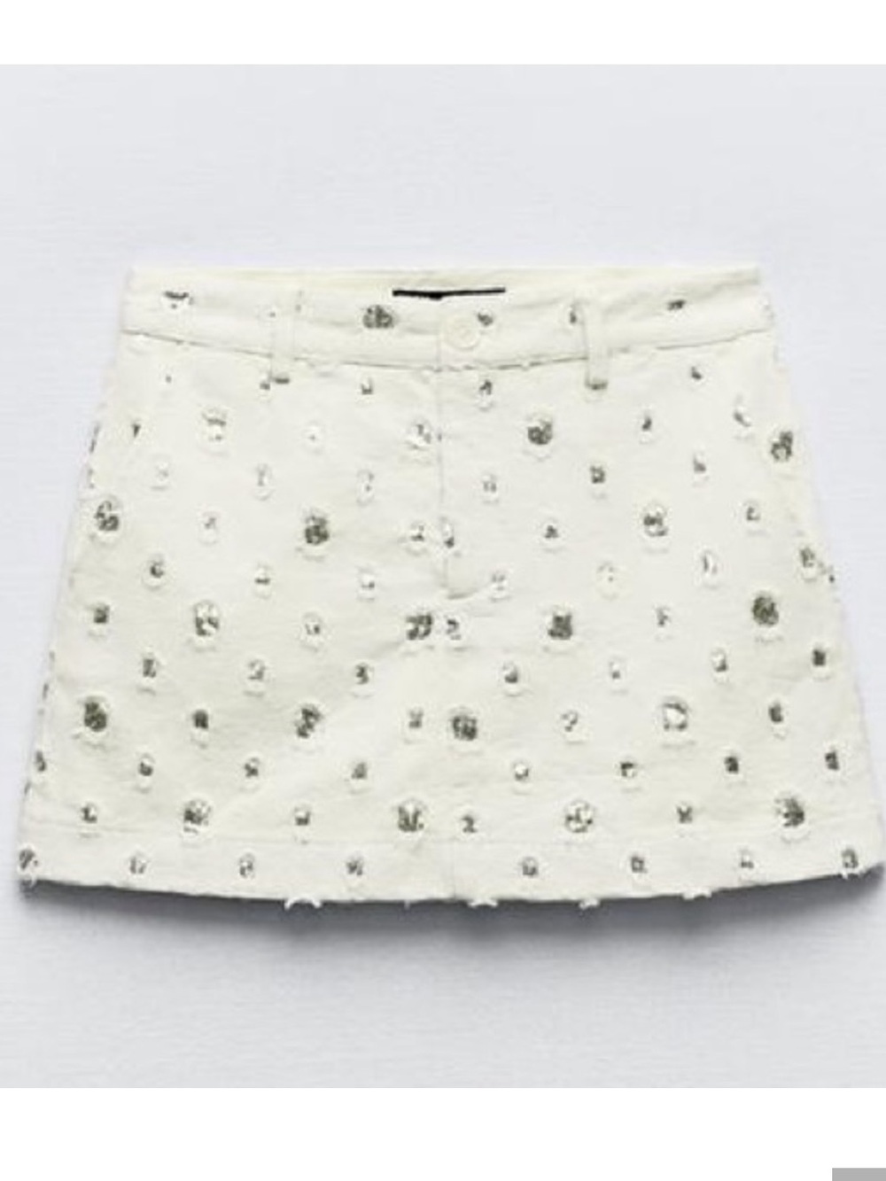 Zara Cream Embellished Skort NWT - Picture 3 of 9